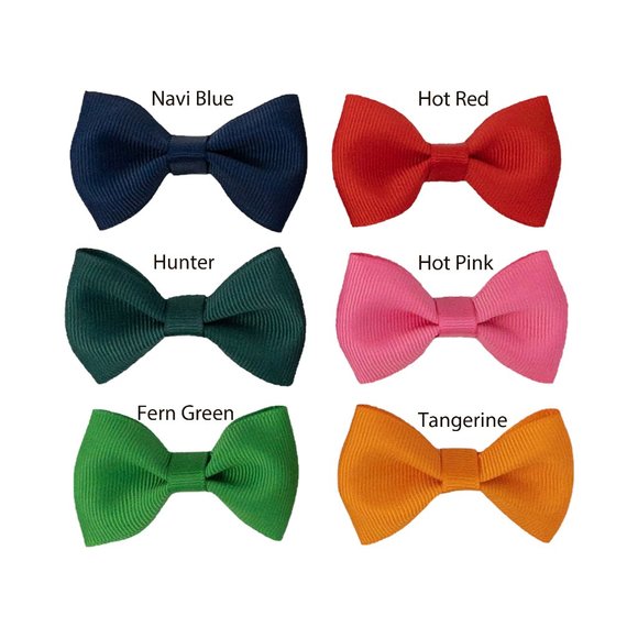🎀HANDMADE🎀 Set of 6 Lovely Bright Solid Color Bows for Girls,  2.5X1.5" - Picture 3 of 4